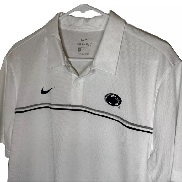 Nike Penn State Men Size Medium Polo Shirt White PSU DriFit OnField CN7861-100 - Picture 3 of 9